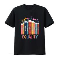 Equal Rights T Shirt Human Equality Social Justice Peace Love Diversity Floral Book vintage Washed Top For Everyday Wear homme S juoda