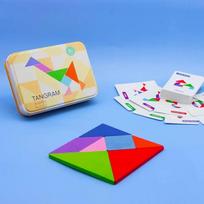 3D Wooden Animal Jigsaw Puzzle Montessori Tangram Toy for Kids Early Education Sorting Games Children Gift geltona