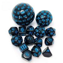 Polyhedral Dice Set DND Cubes POP D3-D100 Acrylic Dice Sets 15 Pcs with Cloth Bag for Gift DND Game RPG Board Game Accessories  Practical Use mėlyna