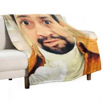 Linas Manuelis Miranda, kandantis lūpą, Mesti pledas Prabangaus Prekės ženklo Flanelinis Audinys Pūkuoti Pledai 75x90cm beige