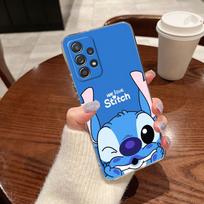 Clear Case For Samsung Galaxy A57 A37 A56 A36 A55 A54 A35 A26 A07 A17 A16 A06 A34 A15 Cover Blue Pink Angel Lilo-Stitch Cartoon Galaxy A52s 5G