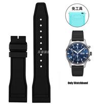 Fluoro gumos apyrankė 20 21MM 22MM IWC guminiam laikrodžio dirželiui Pilot AMG Mark 18 Mažasis princas P7 Botafeno vyriškas Viton laikrodžio dirželis 20mm black