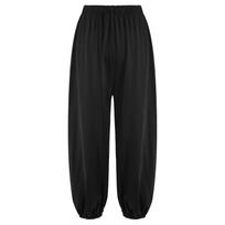 Unisex Loose Elastic Waistband Kung Fu Pants Taichi Martial Art Practice Trousers 5-6 Years juoda