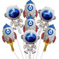 10/30/50Pcs Outer Space Theme Foil Balloons Astronaut Rockets Balloon Helium Globos for Birthday Party Decor Baby Kids Toys Gift 10pcs&MINI SIZE