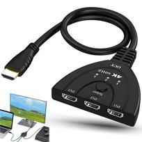 HDMI 3 Output AV for Adding HDMI Ports to Solving HDMI Port 3D Audio Compatible with Fire TV 2.0 Switcher, Inputs/1 Splitter, 4K@60Hz Selector, juoda