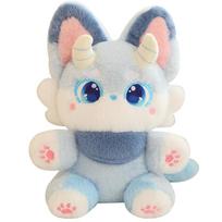 Myth Fairy Fox Plush Toy Stuffed Dragon Horn Pink Foxes Plushie for Kids Birthday Gift for Girl Hug Cushion Throw Pillow about 30-35cm mėlyna