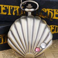 Vintage Shell Shape Quartz Pocket Watch Men's and Women's Waist Chain Clock Necklace Accessories Ladies Gift Reloj De Bolsillo ruda