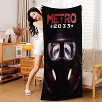 M-Metro 2033 Anime Video Game Microfiber Blanket Quick Drying Beach Towels Oversized Printing Super Absorbent Pool Towel Blanket W40*H60(CM)