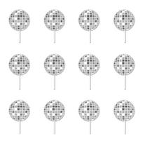 12/24pcs Glitter Disco Ball Cake Toppers 1970s Disco Ball Cake Picks Disco Theme Dance Birthday Bachelorette Party Decoration 12pcs