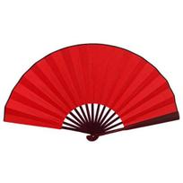 Folding Fan Smooth Opening Solid Color Decorative Bamboo Frame 10 Inches Chinese Style Handheld DIY Blank Fan Home Decor raudona