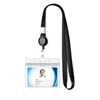 Black Lanyard Work Card Holder Retractable Keychain Key Holder  Nurse Accessories 2