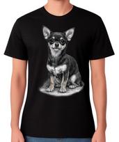 Chihuahua T-Shirt Realistic Small Dog Lover Graphic Gift Unisex Tee S įvairiaspalvis
