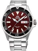 Orient Kamasu Stainless Steel Japanese Automatic Diving Red Metal Bracelet Men's Watch, -