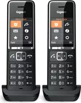 Gigaset COMFORT 550HX duo – analoginis ir DECT telefonas su 2 belaidžiais rageliais, 5,59 cm (2,2") ekranas, juodos / chromo spalvos