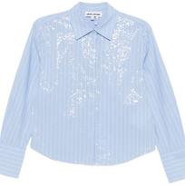 Marškiniai trump. rankovėmis moterims, Mėlyna, Long sleeve poplin shirts