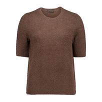 Megzta palaidinė moterims, Ruda, Short-sleeved knit sweater