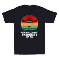 Ancient Astronaut Theorists Say Yes Spaceship Alien Vintage Men's Black T-Shirt XXL