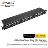 Boyang Cat6 Shielded 24-Port Network Patch Panel
