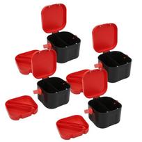 4PCS with Clip Fishing Bait Box Plastic Live Bait Container Worm Bait Holder  for Lure Storage 4PCS-10*10*7.5cm
