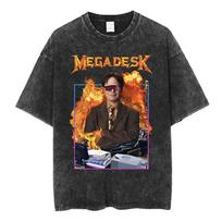 2026 Hot Sale TV Series The Office Dunder Mifflin Dwight Tv Show Scranton Washed T-shirts Men Cotton Casual Short Sleeves Tee Shirt Streetwear Top L