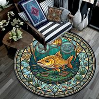 Adventure Glass Round Area Rug Under Office Chairs Bedroom Living Room Home Decor 80cm x 80cm