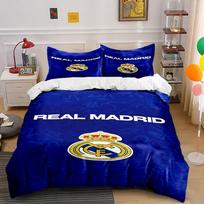 Real Madrid logo pattern.  Bedding sets Duvet cover sets Duvet covers Pillowcases(1*Duvet Cover 2*Pillowcases without duvet insert) 135x200cm