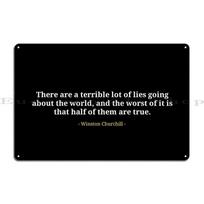 Winston Churchill Quotes Metal Plaque Poster Design Kitchen Wall Plaque Iron Club Tin Sign Poster 20x30cm（7.8x11.8inch）