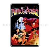 The Prince Of Persia Black Background Classic Retro Dos Game Metal Sign Poster Printing Garage Living Room Tin Sign Poster 20x30cm（7.8x11.8inch）