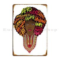 Dashiki Melanin Afro Woman Metal Plaque Funny Customized Wall Decor Wall Cave Club Tin Sign Poster 20x30cm（7.8x11.8inch）
