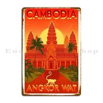 Kelioniniai Plakatai Angkor Vat Kambodža Metalinis Ženklas Garažo Sieninė Tapyba Geležinė Sienų Puošyba Plaketės Skardos Ženklas Plakatas 20x30cm（7.8x11.8inch）