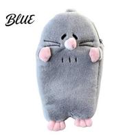 Flat Bottom Pencil Pouch Cartoon Mole Case Cute Plush Large Capacity Pen Pouch Soft Stuffed Stationery Bag for Kids School Gift Students pilka