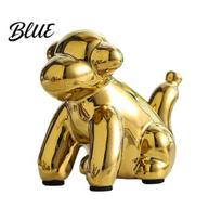 Water-rinseable Decor Nordic Animal Statue Gold Elephant Monkey Rabbit Figurines Luxury Christmas Home Ornament Desk for Bookshelf Living Monkey auksinė