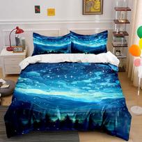 Starry sky with trees. Bedding sets Duvet cover sets Duvet covers Pillowcases(1*Duvet Cover 2*Pillowcases without duvet insert) 135x200cm