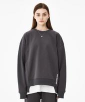 Moz Moz Balance Cut Terry Heavy Brushed Sweatshirt Charcoal 1