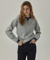 Mc Wood Gun Akarit 3412 Brushed Standard Fit Melange Grey Contrast Crew Neck Sweatshirt M