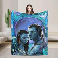 Soft BlanketBoy Girl Picnic Films Avatars Throw Blanket Flannel Bedspread For Couch Bed Street Trend Sofa Bed Cover Size: 75*100cm, Weight: 230 GSM