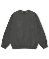 Yes Ic Y.E.S Pigment Embroidery Sweatshirt Charcoal L