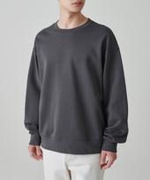 Musinsa Standard Flat Terry Raw Edge Cutting Oversized Sweatshirt [Gunmetal] Gunmetal/M