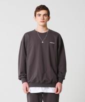 Moz Moz Color Chip Mini French Oversized Embroidered Sweatshirt Charcoal 1