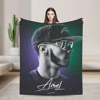 Anuel AA Rapper Hip Hop Singer Blanket Picnic Flannel Throw Blanket For Couch Chair Sofa Bed Super Soft Bedspread Present Size: 75*100cm, Weight: 230 GSM