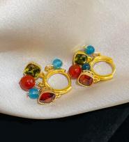 30 Pairs Earring Backs in Gold and Blue for Jewelry Making One Size