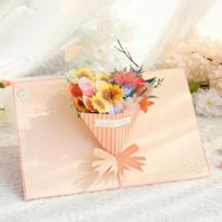 Occasional 3D pop-up postcard flowers - summer fantasy