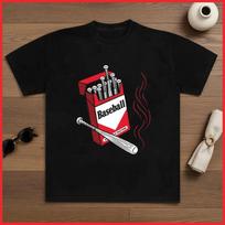 Baseball Bat And Balls Parody Sports Humor Graphic Black Cotton T-Shirt S-5XL S