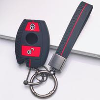 Silicone Key Cover for Mercedes-Benz A Class B Class C Class E Class S Class CLS CLA GLA GLK ML R Class W203 W204 W211 W212 with Keychain Key Fob Case juoda
