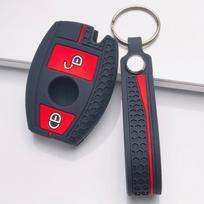 Silicone Key Fob Cover for Mercedes-Benz A Class B Class C Class E Class S Class CLS CLA GLA GLK ML R Class W203 W204 W211 W212 with Keychain Key Case juoda