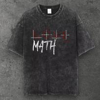 Unisex Love Math Graphic T Shirt Washed Black Y2K Style S-3XL S įvairiaspalvis