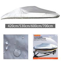 Heavy Duty Boat Cover Waterproof Marine Protection Tarpaulin Yacht Shade for Fishing Speedboat Bass 17 to 19FT