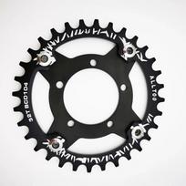 Electric Bicycle Ebike 32 34 36 38T Chainring + Adapter For Bafang BBS01 02 Durable Aluminum Alloy Chainring Ebike Accessories Black 32T