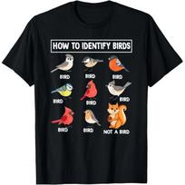 How To Identify Birds, Non-birds, Squirrels, Funny Pictures, Birdwatchers, and Casual Graphic T-shirts.women Clothing Summer Y2K XS juoda