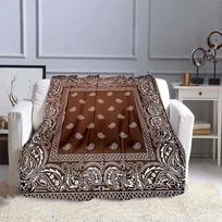 Bohemian Style Boho Bandana Sofa Blankets for Beds Super Soft Warm Blanket Cover Flannel Throw Blanket Flannel Blanket Home Gift Size: 75*100cm, Weight: 230 GSM